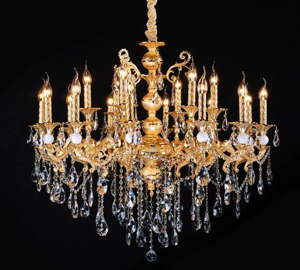 Gold plated 16 Light Zinc Alloy crystal Chandelier - Image 1
