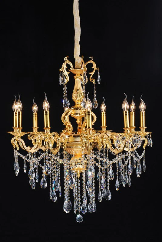 Gold plated 10 light traditional crystal Chandelier - Image 1
