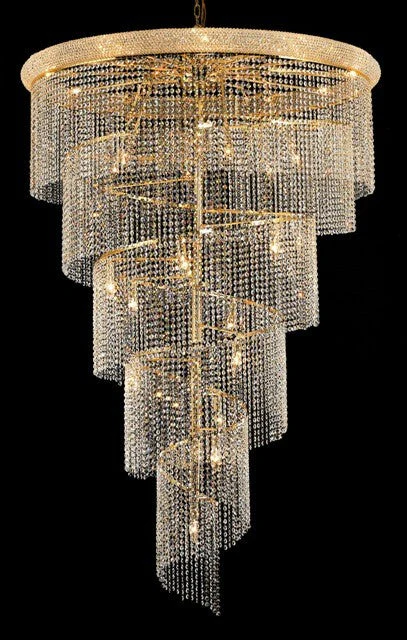 29 Light Spiral Crystal Chandelier gold plated - Image 1