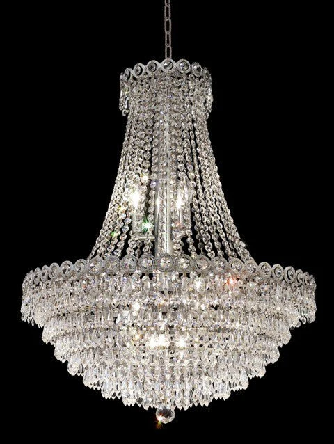 12 Lights crystal chandeliers in chrome finish - Image 1