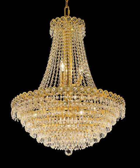12 Lights crystal chandeliers in gold finish - Image 1