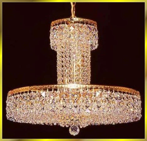 10 lights crystal chandelier in gold plated finish - Image 1