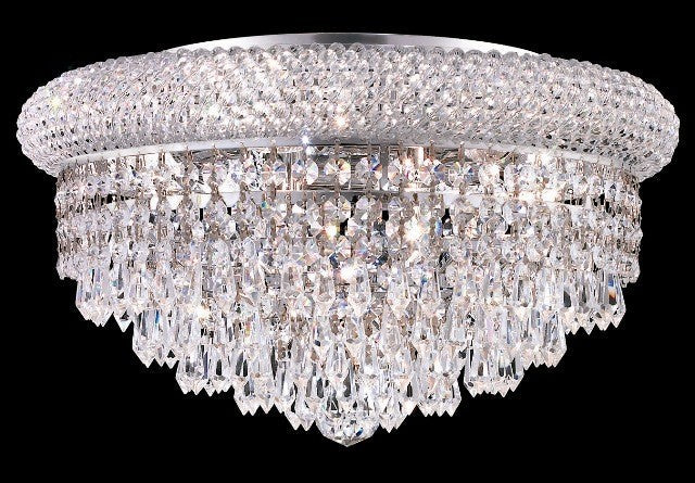 8 light polished chrome mini crystal flush mount ceiling light - Image 1