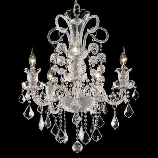 polished chrome 8 light Bohemian Crystal Chandelier - Image 1