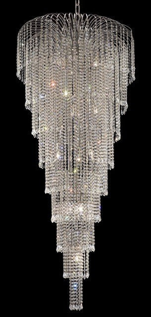 15 Lights crystal chandelier in chrome finish - Image 1