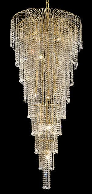 15 Lights crystal chandelier in gold finish - Image 1