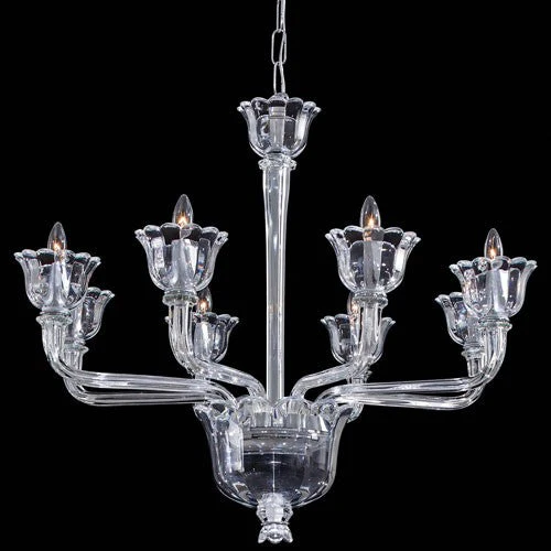 Metropolitan Chrome and Clear Glass 23-Inch Eight-Light Chandelier - Image 1