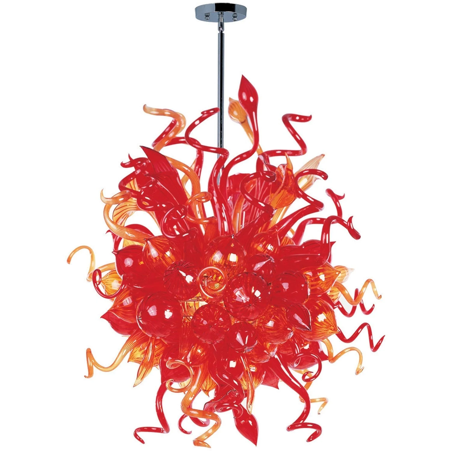Mimi LED Polished Chrome 18-Light Multi-Tier Chandelier with Sunrise Glass - Image 1