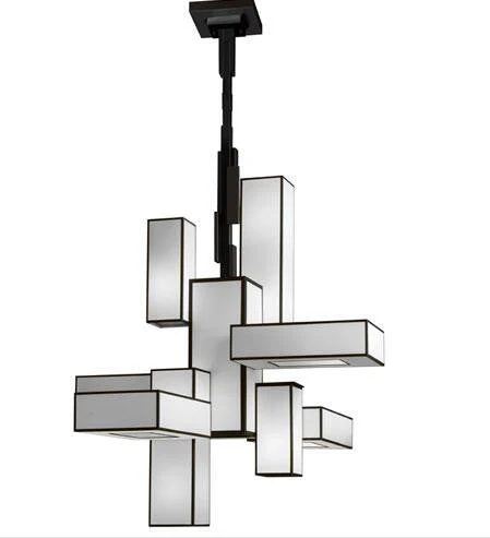 2-Light Chandelier in Black Satin Lacquer Finish - Image 1