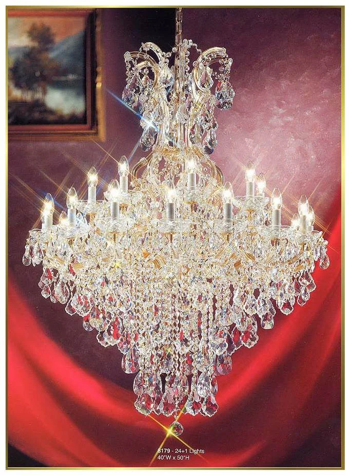 25 Lights Maria Theresa crystal chandelier dressed with clear crystals - Image 1