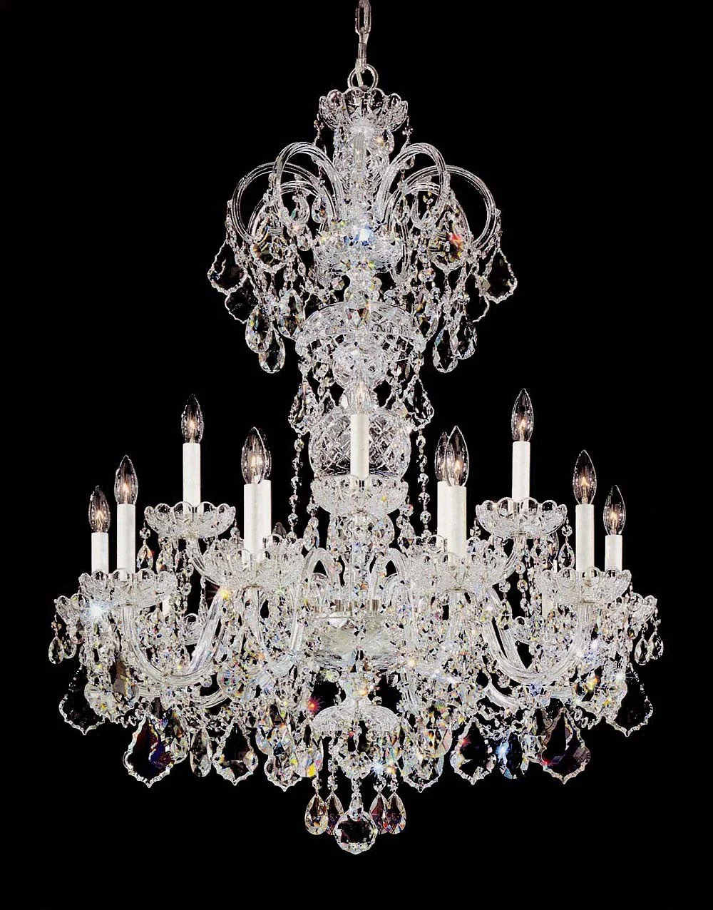 15 Lights Bohemian Crystal chandelier in polished chrome finish - Image 1