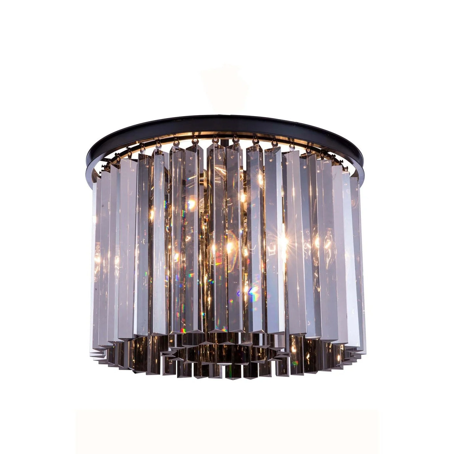 Sydney Mocha Brown Six-Light Flushmount with Royal Cut Silver Shade Crystals - Image 1