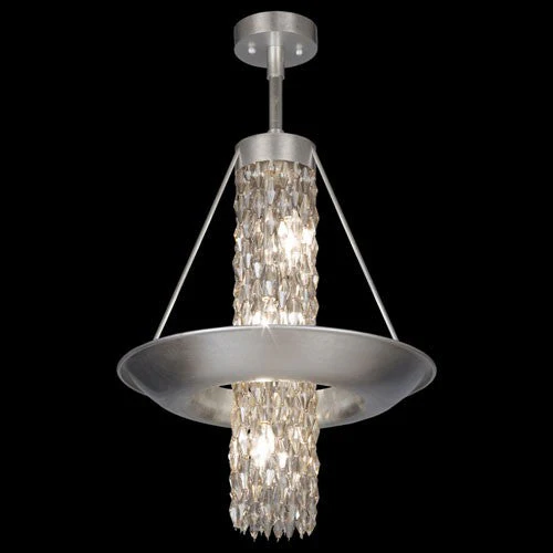 Six-Light Pendant in Silver Leaf Finish - Image 1