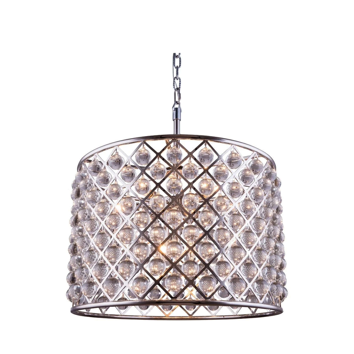 Madison Polished Nickel Eight-Light Pendant with Royal Cut Clear Crystals - Image 1