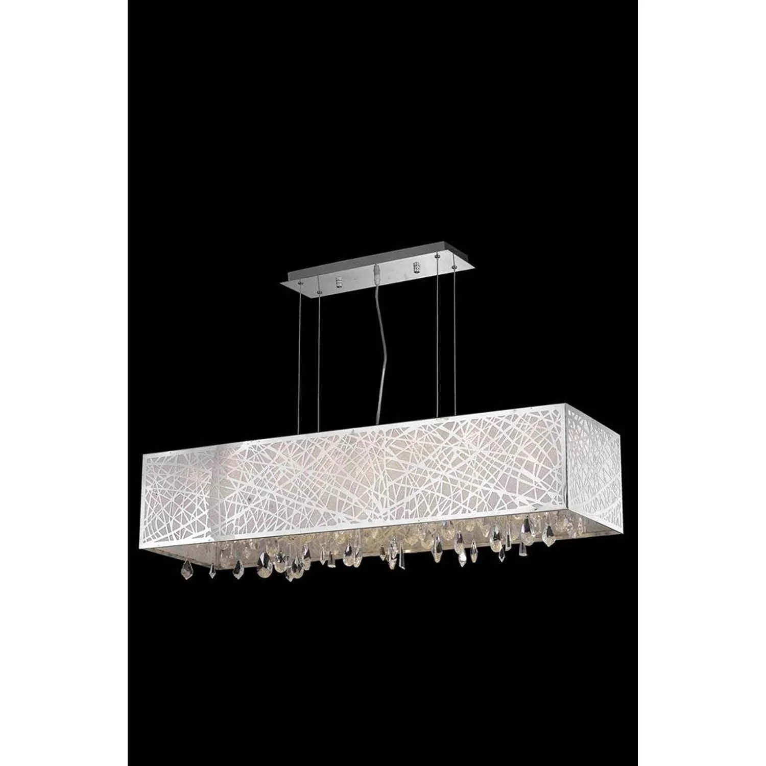 Mirage Chrome Seven-Light Pendant with Royal Cut Crystal and Metal Shade - Image 1