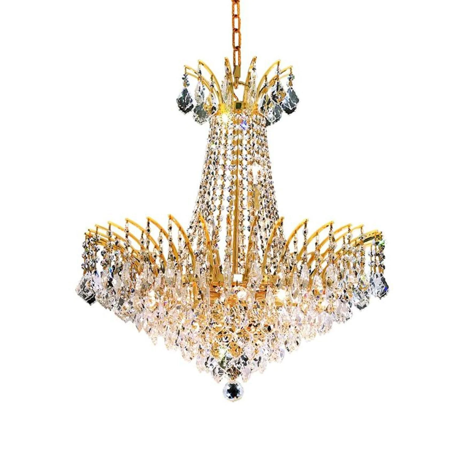 Eleven-Light Chandelier with Clear Royal Cut Crystals - Image 1