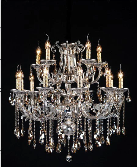 Polished chrome 15 Light Zinc Alloy crystal Chandelier - Image 1