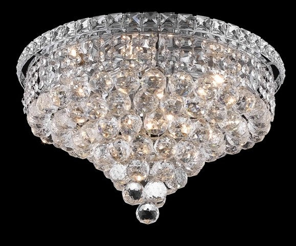 8 light polished chrome crystal flush mount ceiling light dressed with crystal balls - Image 1