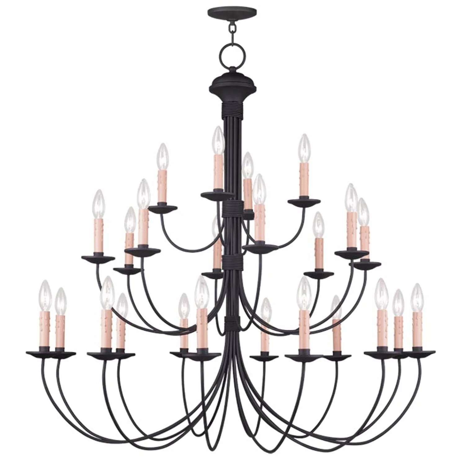 Heritage Black 40-Inch 24 Light Chandelier - Image 1