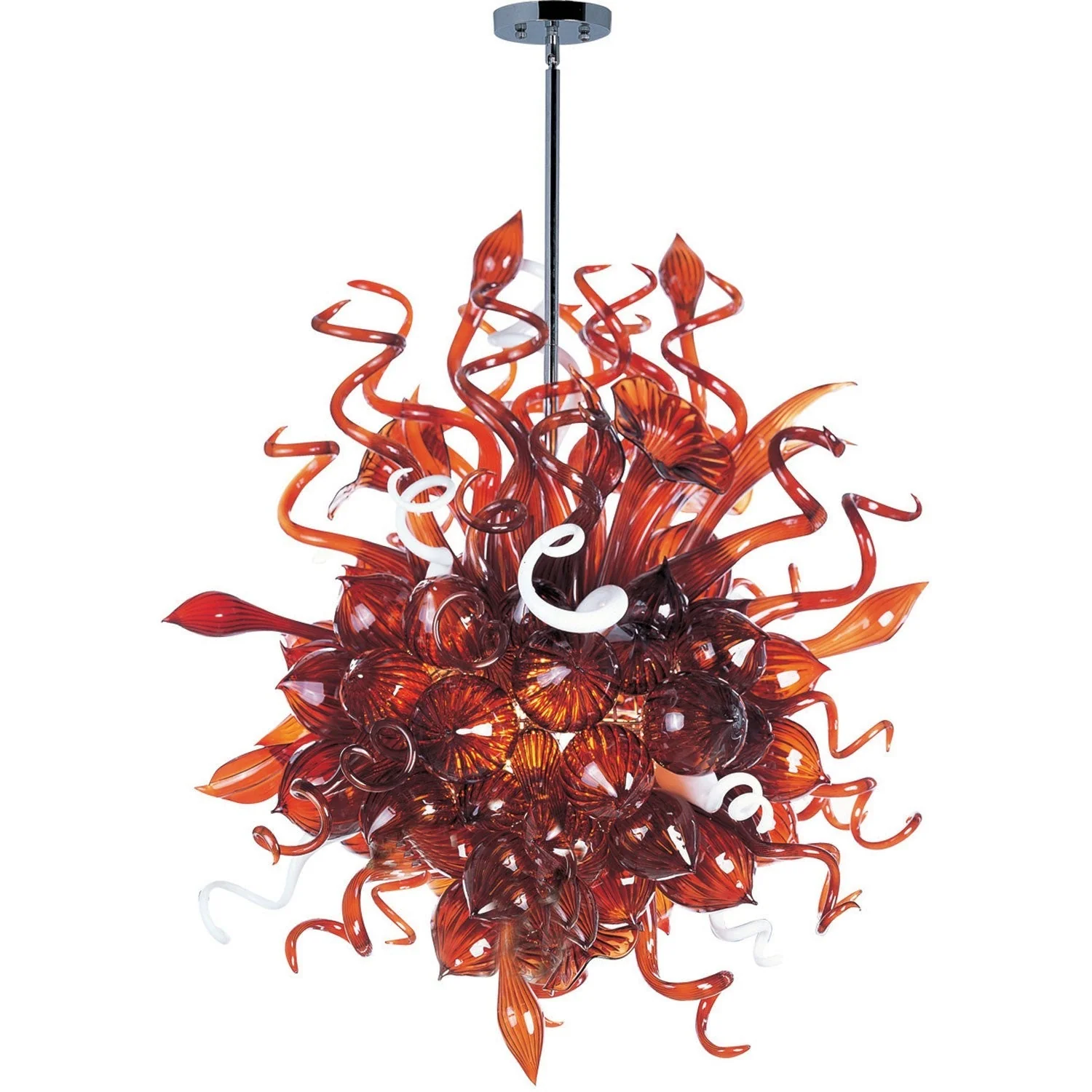 Mimi LED Polished Chrome 18-Light Multi-Tier Chandelier with Root Beer Glass - Image 1