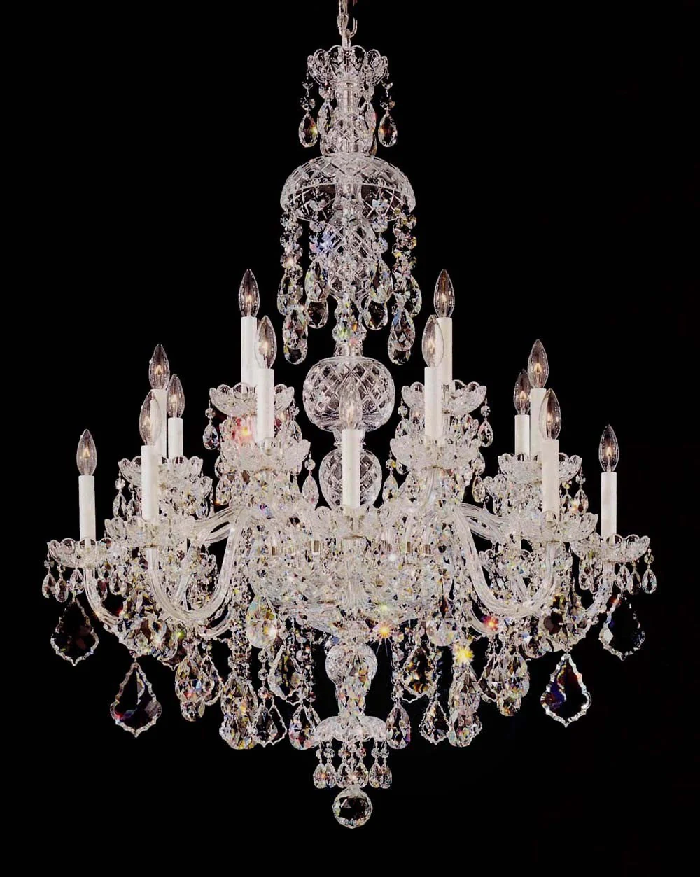 20 Lights Bohemian Crystal chandelier in polished chrome finish - Image 1