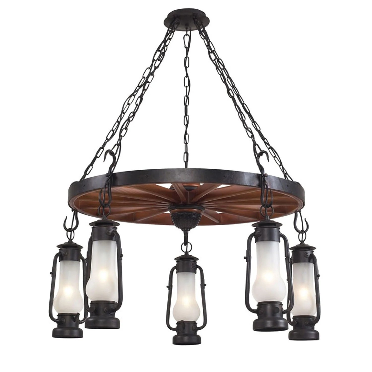 Matte Black Five Light Chandelier - Image 1