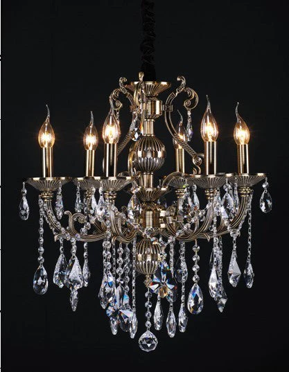 Polished chrome 6 Light Zinc Alloy crystal Chandelier - Image 1