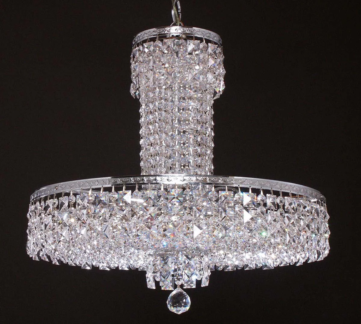 10 lights crystal chandelier in polished chrome finish - Image 1