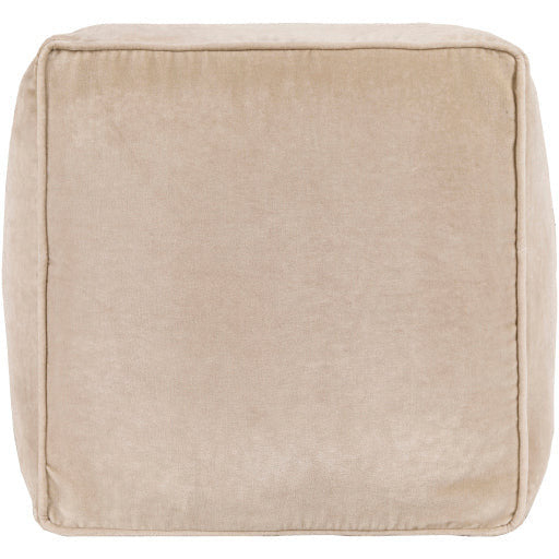 Surya Modern Cream Cotton Velvet Pouf Ottoman CVPF-017 - Image 3