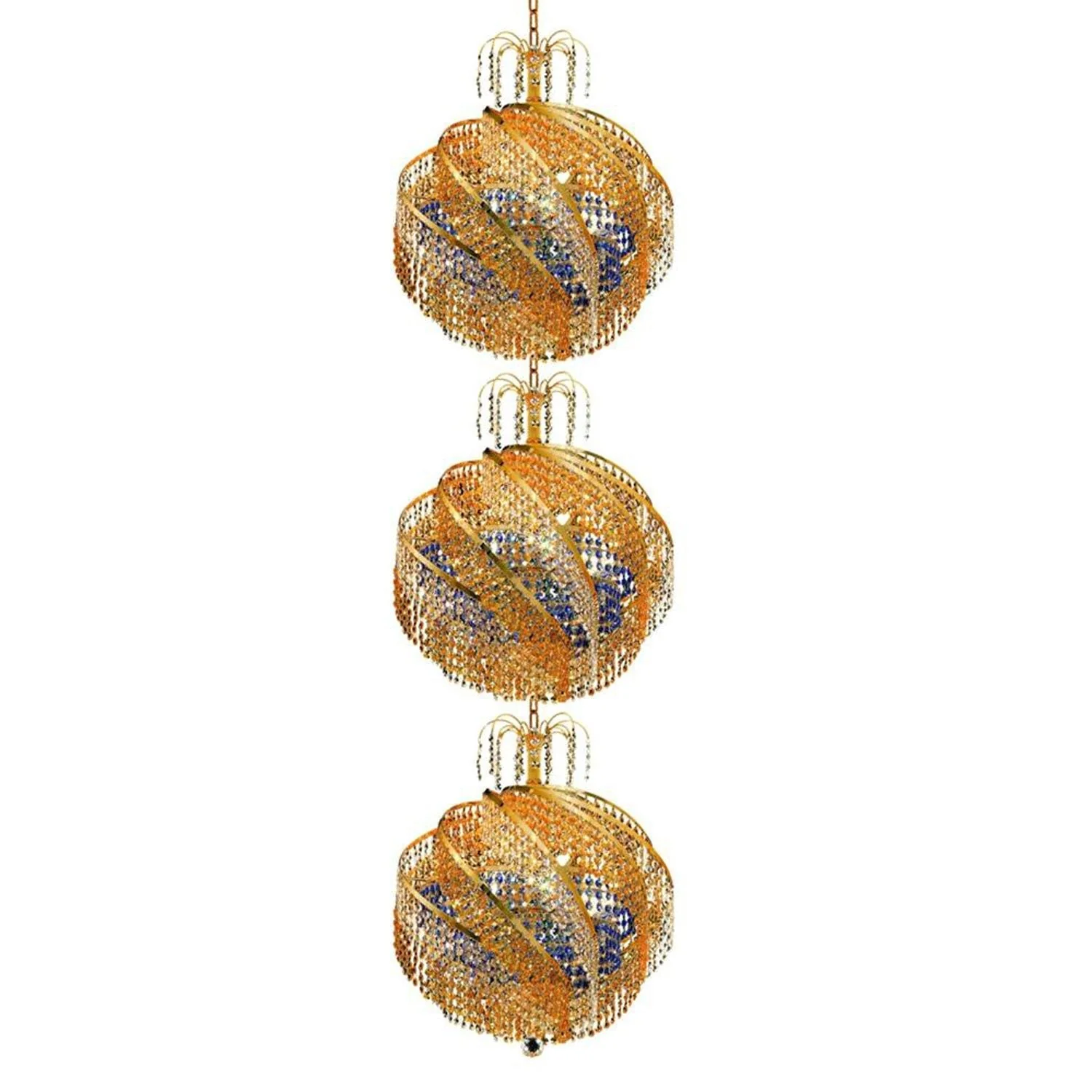 Gold 30-Light Chandelier with Royal Cut Crystal - Image 1