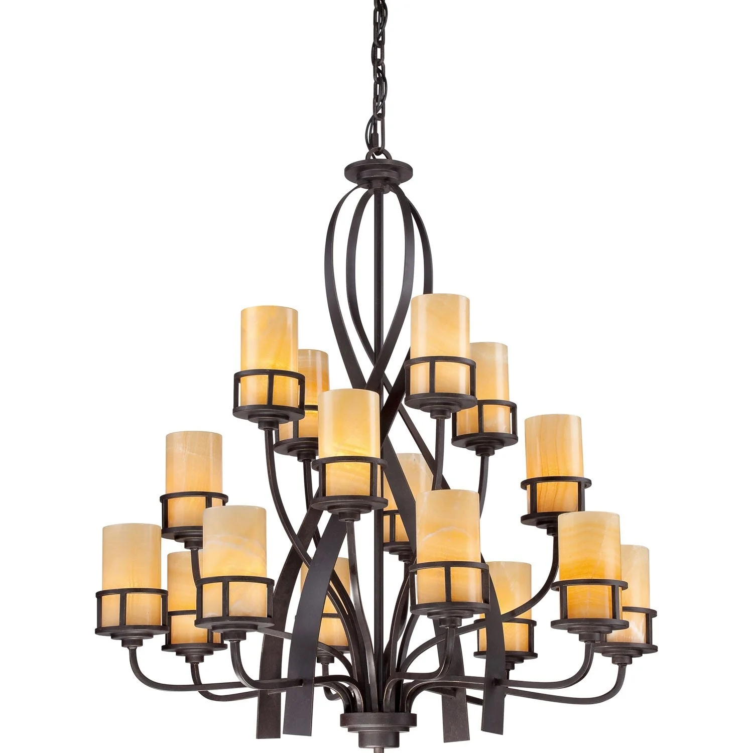 Bronze 48-Inch 16-Light Chandelier - Image 1