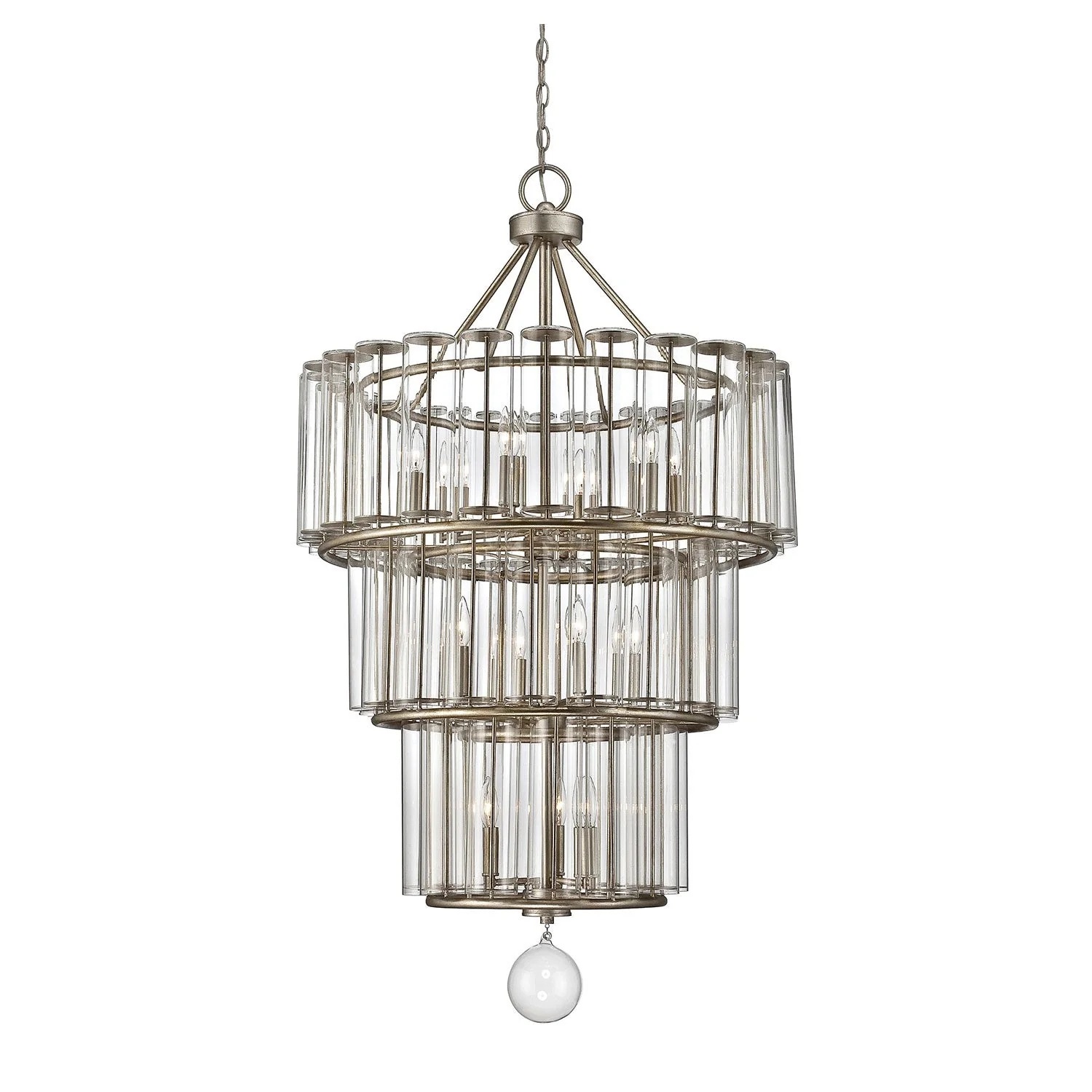 and Pewter 13-Light Chandelier - Image 1