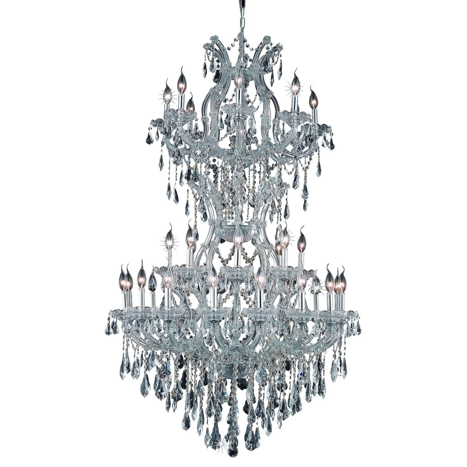 Maria Theresa Chrome Thirty-Four Light 36-Inch Chandelier with Royal Cut Clear Crystal - Image 1