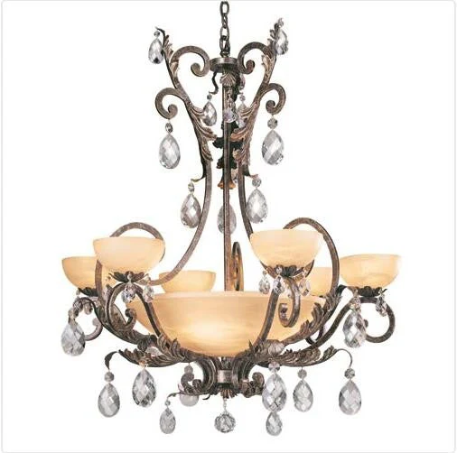 French Marble Center Bowl Chandelier - Image 1