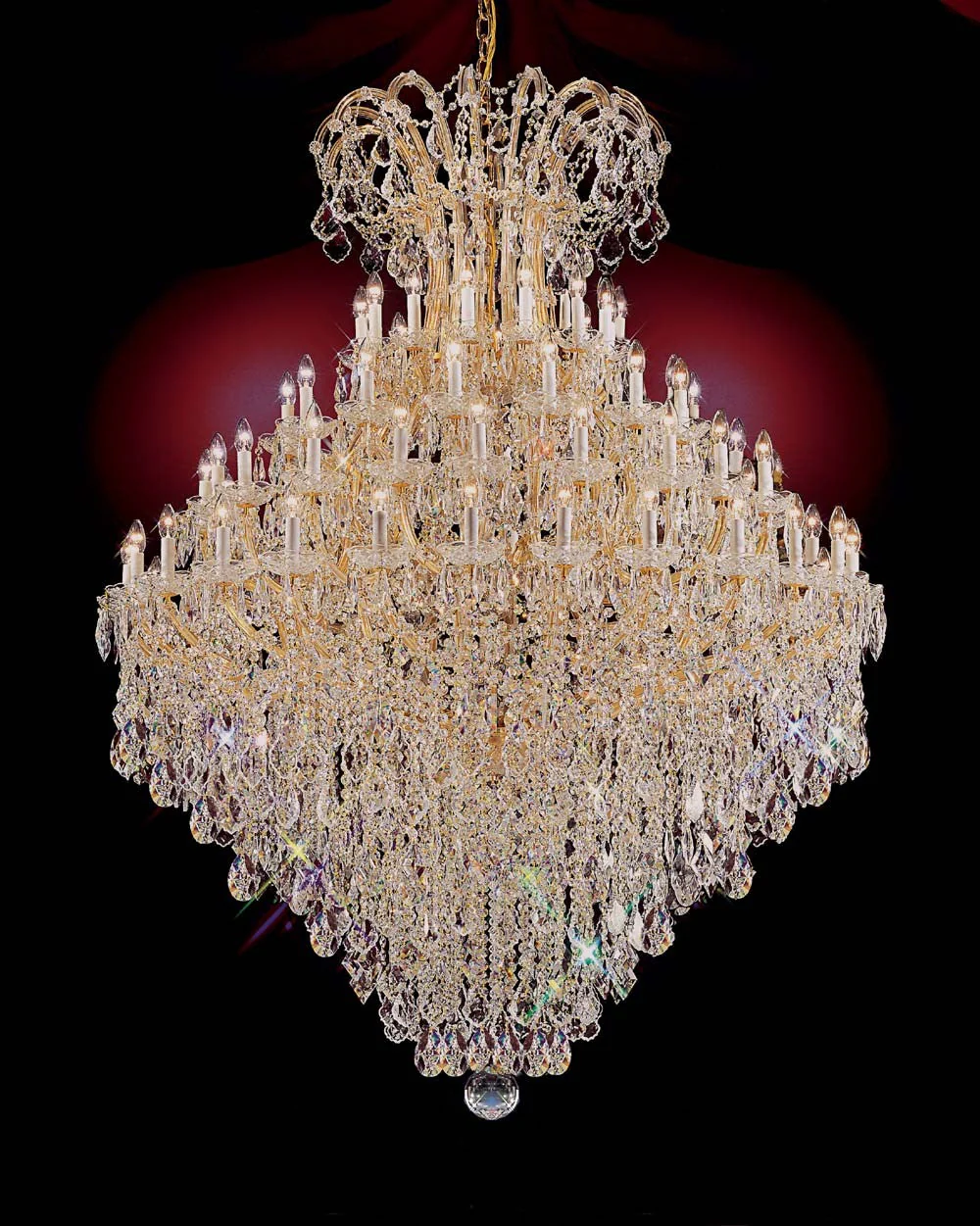 84 Lights Maria Theresa large crystal chandelier dressed with clear crystals - Image 1
