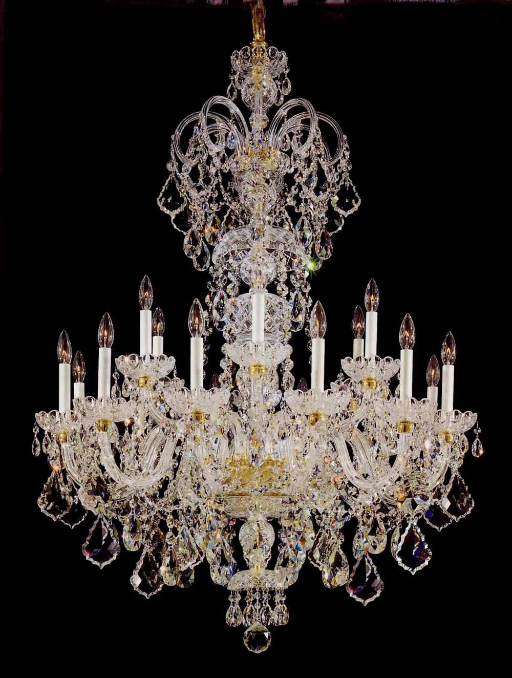 18 Lights Bohemian Crystal chandelier in gold plated finish - Image 1