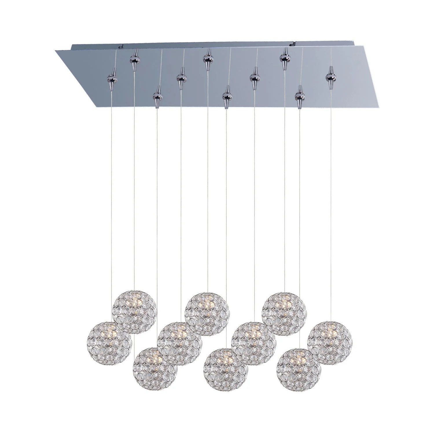 Polished Chrome Ten-Light RapidJack Pendant - Image 1
