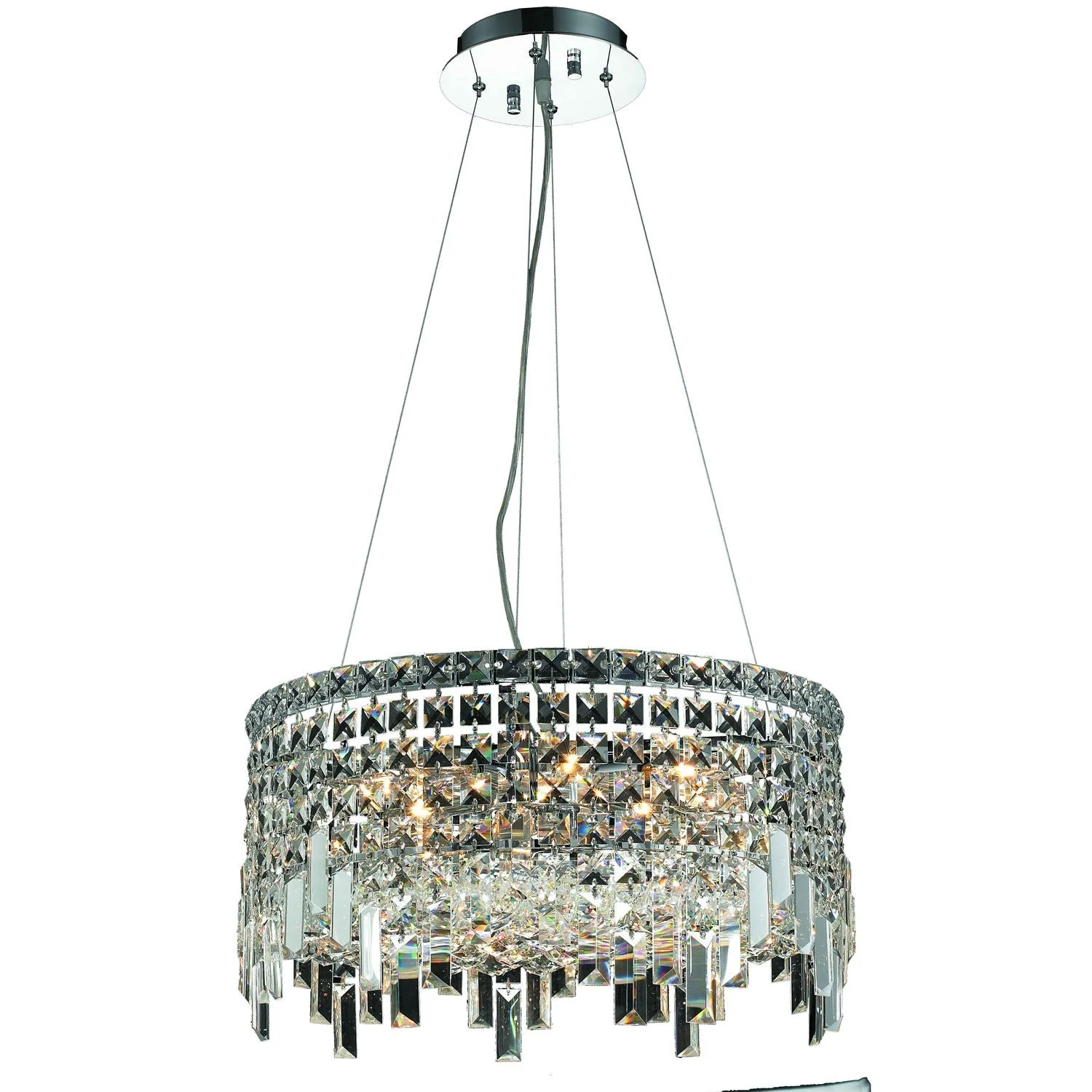 Maxim Chrome Twelve-Light 20-Inch Pendant with Royal Cut Clear Crystal - Image 1