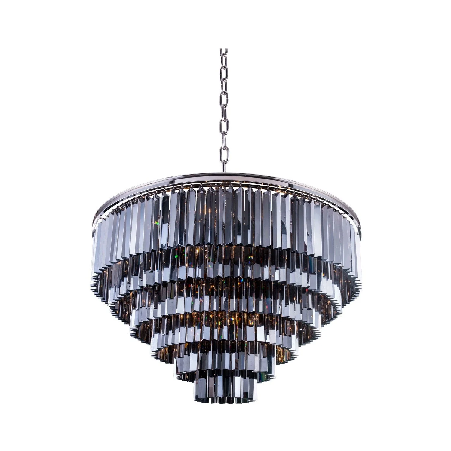 Sydney Polished Nickel Thirty-Two-Inch Pendant with Royal Cut Silver Shade Crystals - Image 1