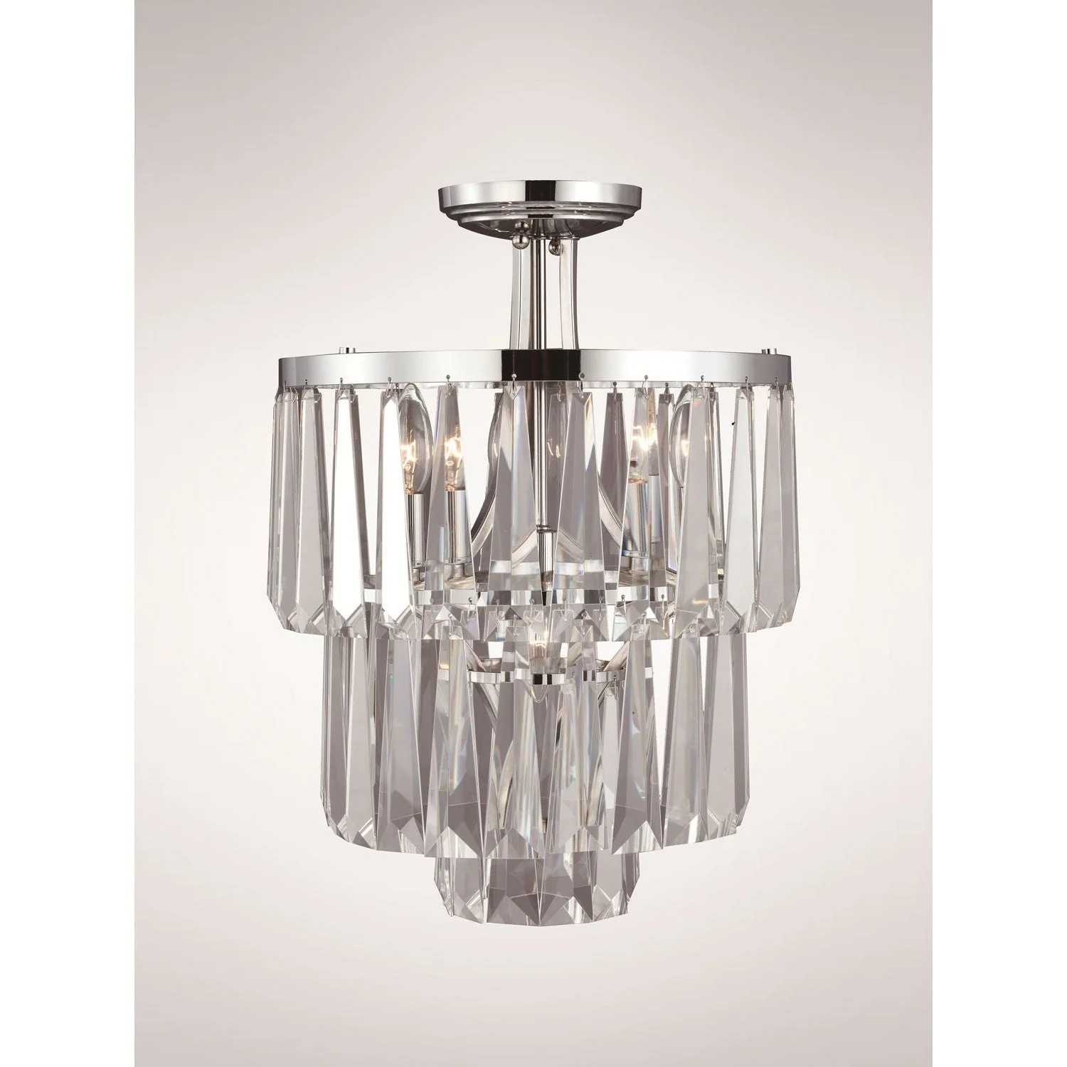 Polished Nickel 14.5-Inch Four-Light Semi Flush Mount - Image 1