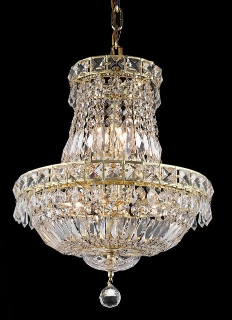 6 Light gold crystal chandelier gold plated - Image 1