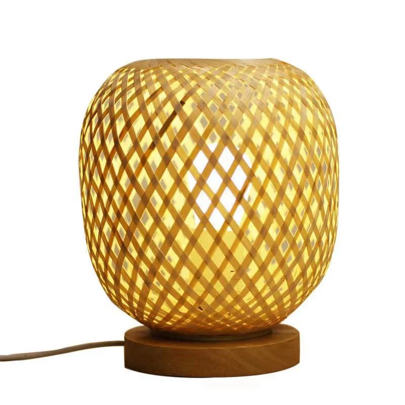 BambuGlow Woven Table Lamp Minimalist Charm for Elegant Living Rooms - Image 3