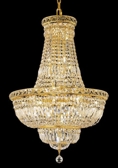 22 Light gold crystal chandelier gold plated - Image 1