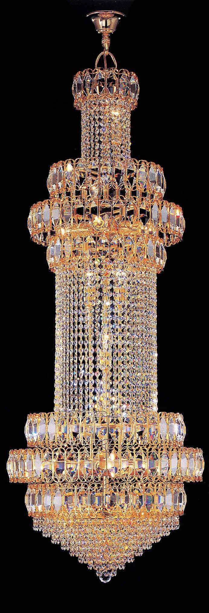 19 lights crystal chandelier in gold plated finish - Image 1