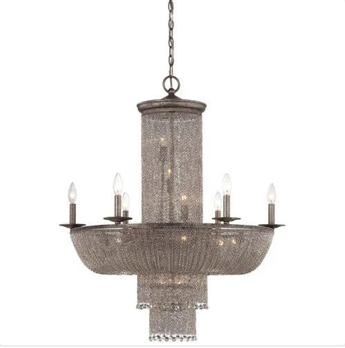 Antique Silver 16-Light Chandelier