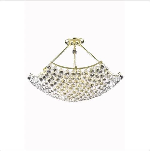 Gold Twelve-Light Chandelier with Clear Royal Cut Crystals - Image 1