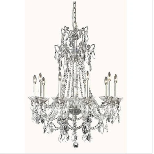 Pewter 10-Light Chandelier with Swarovski Elements Crystal - Image 1