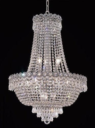 12 light Chrome plated crystal chandelier - Image 1
