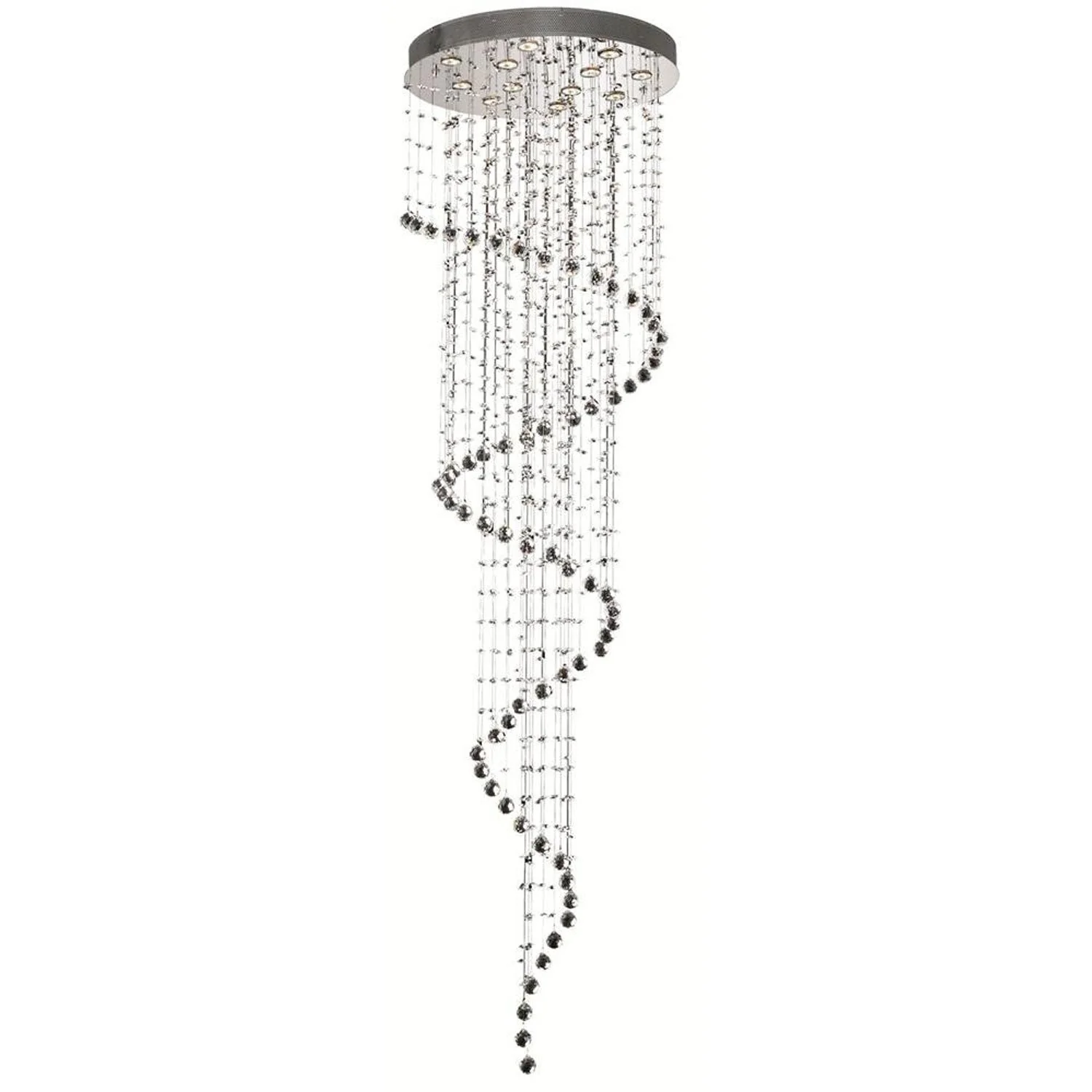 Galaxy Chrome Fifteen-Light 28-Inch Semi Flush Mount with Royal Cut Clear Crystal - Image 1