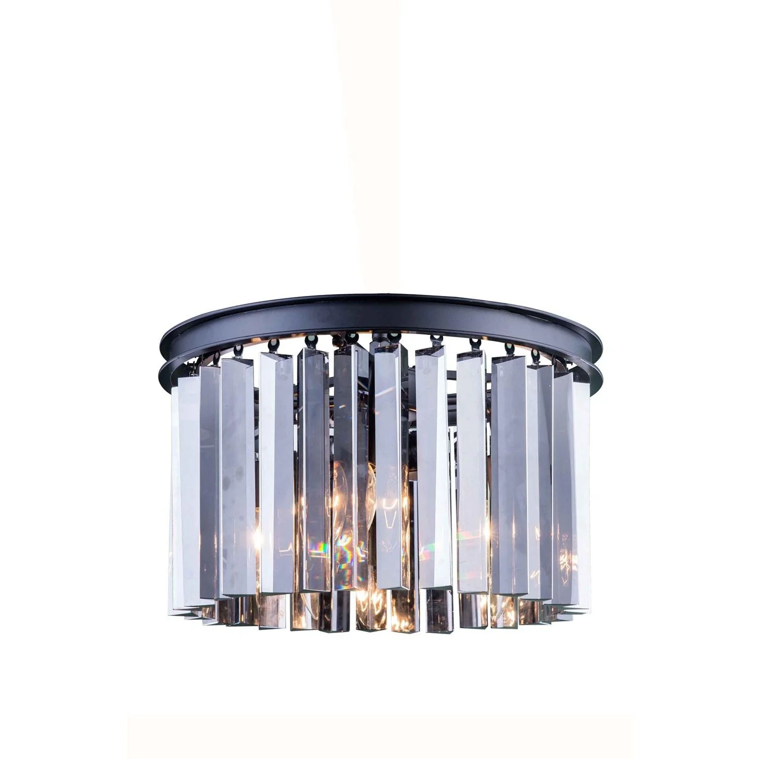 Sydney Mocha Brown Ten-Inch Flushmount with Royal Cut Silver Shade Crystals - Image 1